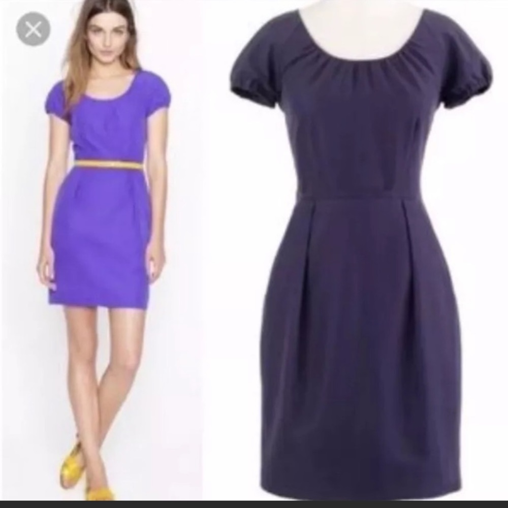 Jcrew purple silk dress with POCKETS!